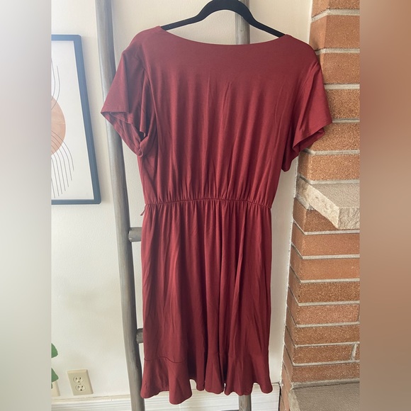 SOMA Weekend - Women’s Faux Wrap Dress in Terracotta - US M - Picture 2 of 3